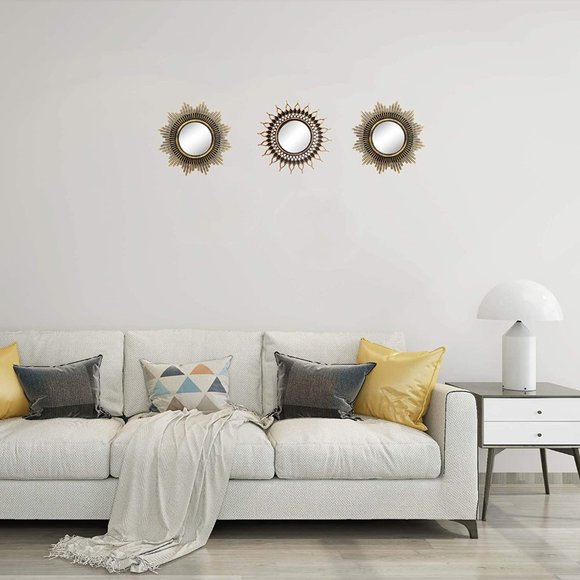 Gold Mirrors for Wall Decor Set of 3 - Picture 1 of 10